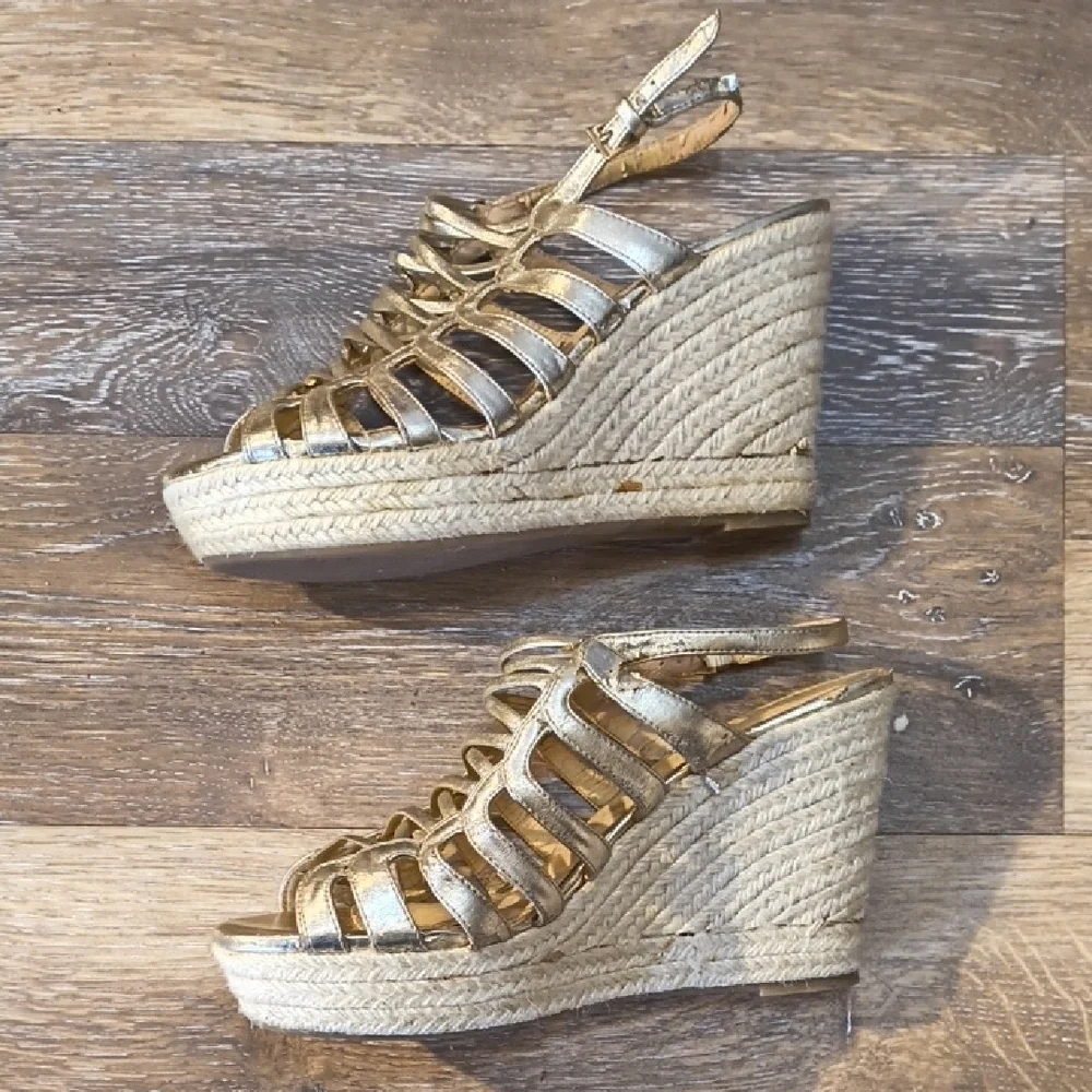 Limelight Metallic Gold Wedge Sandals